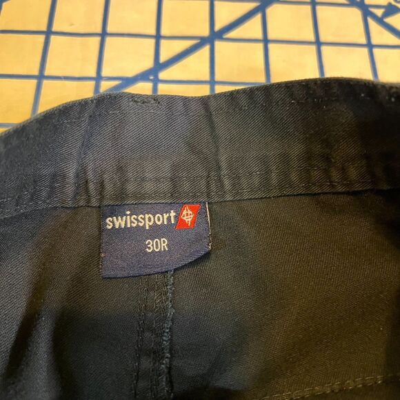 Swissport Cargo Pants Size 30R Black Red Hi-Vis Reflective Strips - Picture 8 of 10